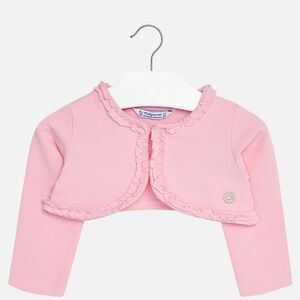 Size 18 months Mayoral Pink Girls Ruffle Bolero Cardigan